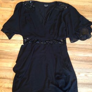 City Chic Sequin Wrap Front Dress Size S 16W